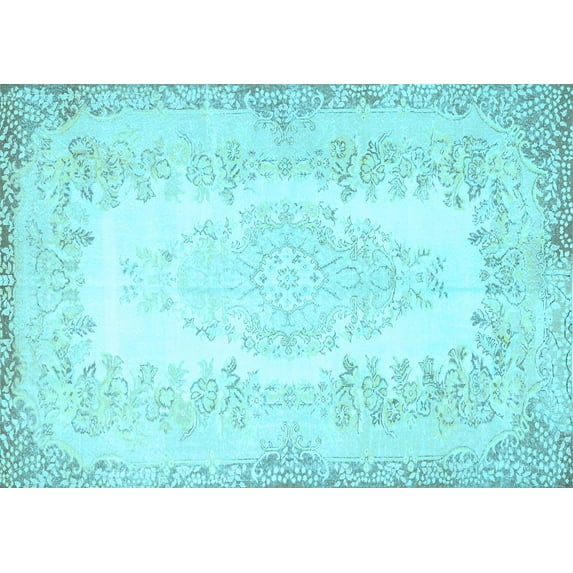 Ahgly Company Indoor Rectangle Persian Light Blue Traditional Area Rugs, 8' x 10'