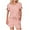 Pink, variant on Scyoekwg Summer Two Piece Shorts Sets For Women Short Sleeve Round Neck Tops Drawstring Shorts Trendy Tracksuit Casual Sweatsuits Sets Loose Solid Color Matching Outfits (Brown,M)