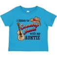 thumbnail image 3 of Inktastic I Listen to Country Music with my Auntie Guitar and Hat Boys or Girls Toddler T-Shirt, 3 of 5