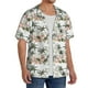 thumbnail image 2 of Fotbe Flamingo Palm Trees Camisa Estampada de Manga Corta para Hombre, Casual de Verano, Estilo Playero, Sin Arrugas-Large, 2 of 5