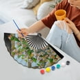 thumbnail image 4 of Arts & Crafts Chinese Ancient Style Handmade Folding Fan Silk Fabric Art Craft DIY Toy for Kids and Adults Decorative, 4 of 4