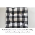 thumbnail image 4 of Forme Carrée Chaise Polyester Tampons Grille Coussin Chaud Doux Style Moderne Velours Côtelé Doux avec des Liens Non-slide Dossier Coussin Tapis Maison Bureau Voiture 2.5cm Noir Blanc, 4 of 9