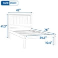 thumbnail image 3 of Platform Bed Frame, SEGMART Twin Size Bed Frame with Headboard, Wood Bed Frame with Slat Support, Platform Bed Frame, Twin Bed Frame No Box Spring Needed, 76"L x 42"W, Holds 300 lbs, Espresso, LLL2749, 3 of 6