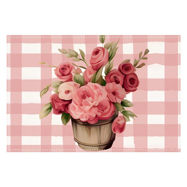 DFC Valentine's Day Car & Table Mats Festive Table With Heat Linen Print For Parties Ideal For Home & Restaurant Use Perfect For Lovers