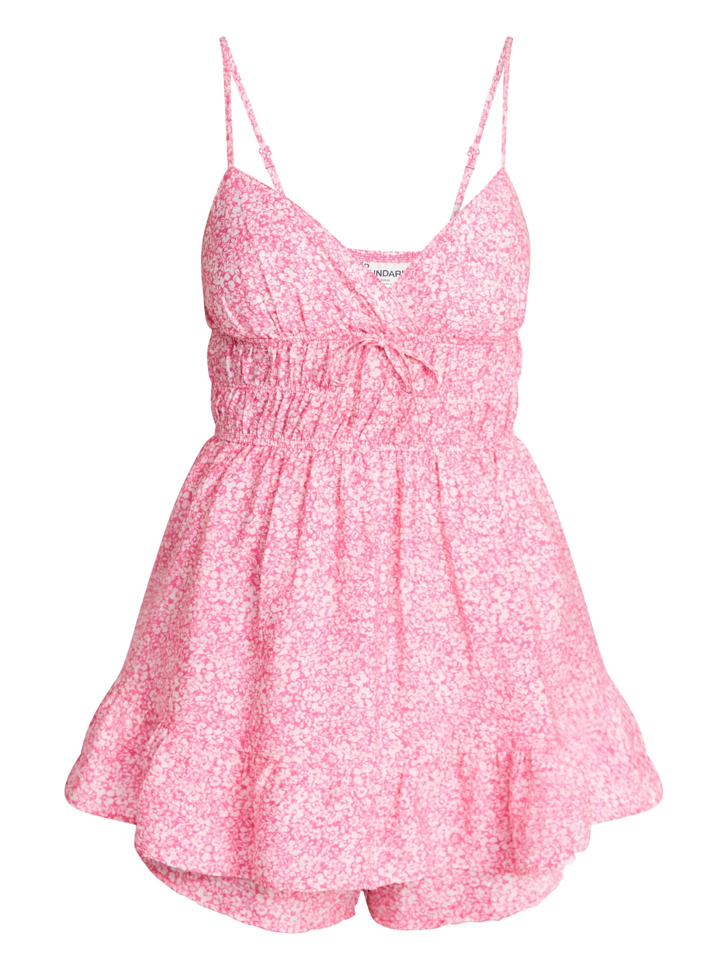 No Boundaries Romper with Ruffle Skirt, Women's & Women's Plus Sizes XXS-4X