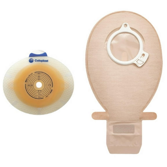 Coloplast SenSura Click Two-Piece Pre-Cut Convex Light Standard Wear Skin Barrier with Flange and Belt Tabs 1-1/4" Stoma