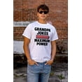 thumbnail image 4 of Grandpa Jokes Maximum Power Funny Men's Big & Tall Crewneck Graphic Tee Brisco Brands 2X, 4 of 5