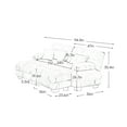 thumbnail image 2 of 2 Seater Modular Sectional Cloud Couch, Chenille Deep Seat Sofa Couch with Pillows and 2 Ottomans, Upholstered Wide Arm Sofa, Comfy Cloud Couch for Living Room, Blue, 2 of 9