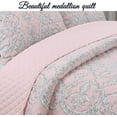 thumbnail image 6 of Cozy Line Pink Medallion Lucianna Millennial Floral Majesty Reversible Quilt Bedding Set, 6 of 7