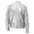 thumbnail image 3 of YDDIAN Real Lambskin Men's Leather Jackets - Cafe Racer Style Premium Leather Jacket Men Gray L, 3 of 3