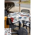 thumbnail image 5 of Square Outdoor Tablecloth With Umbrella Hole And Zipper– Patriotic Butterfly 4th of July Waterproof Patio Table Cover for Party, Picnic, Backyard, 54"x54" , Boho Floral Red White Blue, 5 of 8