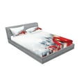 thumbnail image 2 of Ambesonne Christmas Fitted Sheet & Pillow Sham Set, Snow Balls, Full, White Red, 2 of 2