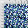 thumbnail image 2 of oneOone Cotton Cambric Teal Green Fabric Geometrical Craft Projects Decor Fabric Printed By The Yard 42 Inch Wide, 2 of 4