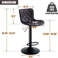 thumbnail image 5 of YOUNIKE Swivel Bar Stools Set of 2 Adjustable PU Leather Counter Stools with Back, Black, 5 of 10