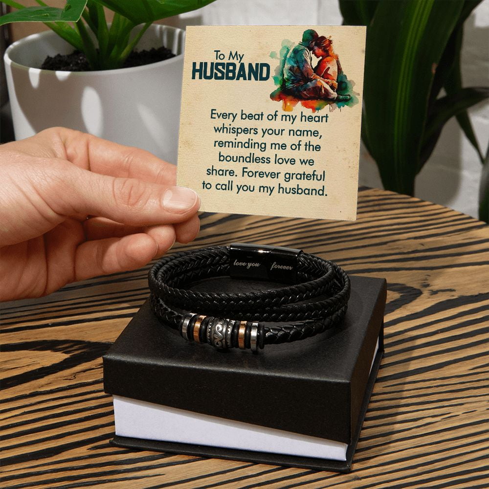 To My Husband Every Beat Love You Forever Bracelet
