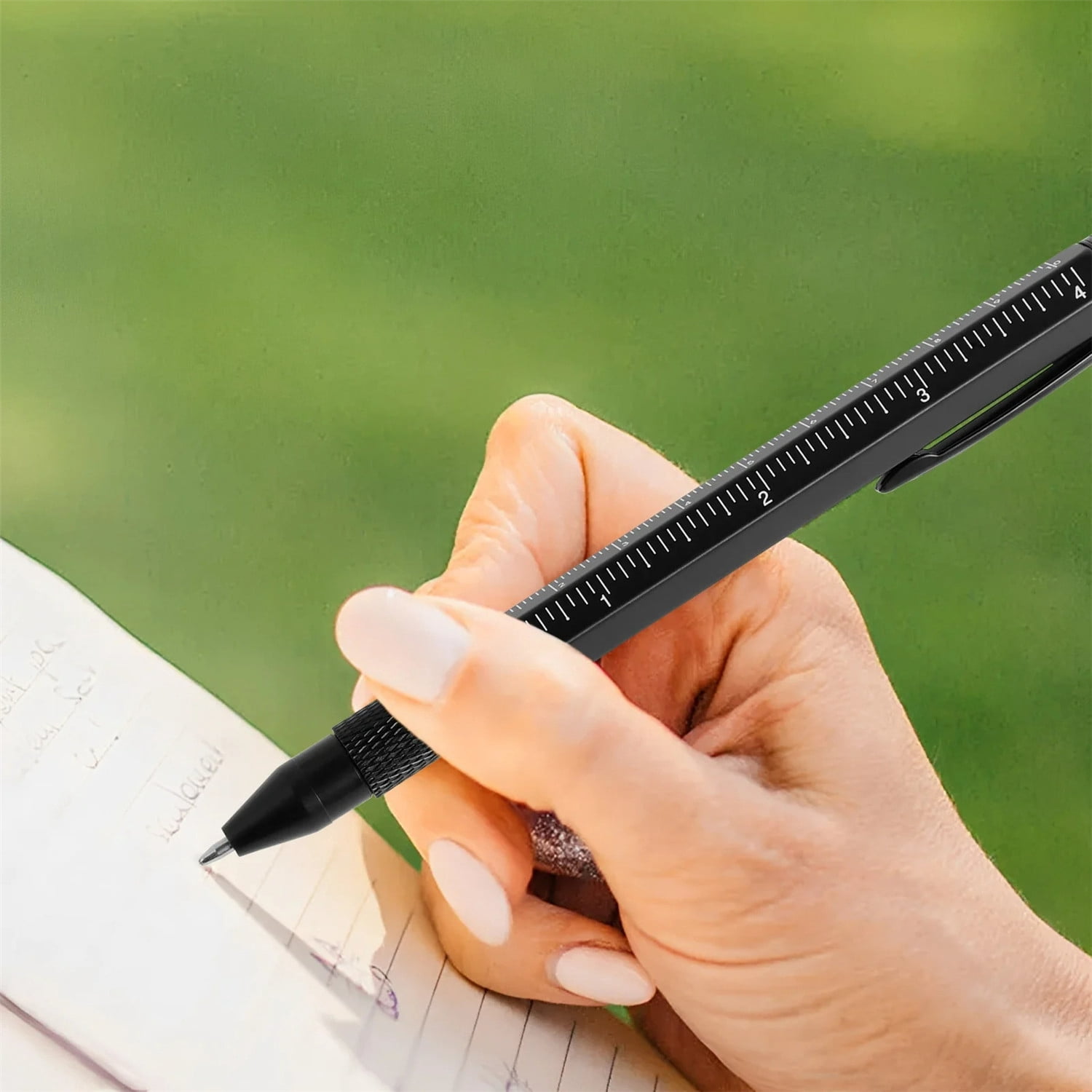 12 in 1 Multifunctional Ballpoint Pen, Metal Multi-Tool Pen with LED Light, Bottle Opener, Screwdriver, Ruler, Portable Pocket Tool Pen Gift for Men Dad Husband Grandpa Birthday Father's Day