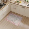 thumbnail image 2 of ODIKA 3'x5' Blush Pink Powder Blue Botanical Boho Washable Throw Rug Airy Bloom Scatter Contemporary Frame Foliage Sprays Stain Resistant, Low Profile, Non-Slip for Entryway, Kitchen, Mudroom, 2 of 7