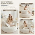 thumbnail image 4 of YINIX Oversized Bean Bag Chair with Backrest and Cushion, Cozy Round Floor Sofa for Living Room, Beige, 4 of 7