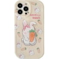 thumbnail image 1 of Funda de conejito amarillo compatible con iPhone 14 Plus, bonita funda 3D con diseño de zanahoria y conejo coreano con soporte para mujeres y niñas., 1 of 8