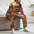 thumbnail image 6 of Halloween Costumes Mens Pajamas Set, Halloween Farm Pumpkin Ghost Halloween Pajamas Button Down Long Sleeve Loungewear Halloween Sleepwear Pjs sets for Men, 6 of 7