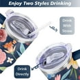 thumbnail image 5 of Colorful Vintage Flowers 40 Oz Tumbler with Handle Lid and Straw, Stainless Steel Double Walled Vacuum Insulated Cup, Cute Birthday Gifts Tumbler for Women Men Friends, 5 of 7