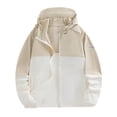 thumbnail image 2 of Men's Outdoor Casual Hooded Jacket Coat Windbreaker Sun Protection Zipper Long Sleeve Solid Color Lightweight Breathable Hiking Fishing Travel Streetwear | AESTIVO,Beige L, 2 of 7