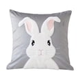 thumbnail image 2 of Anhility Easter Rabbit Pillow Covers, 18"x18", Cute Rabbit Decorative Throw Pillow Covers Bunny Cushion Case Easter Decoration for Sofa Couch Bedroom, Gray, 2 of 6
