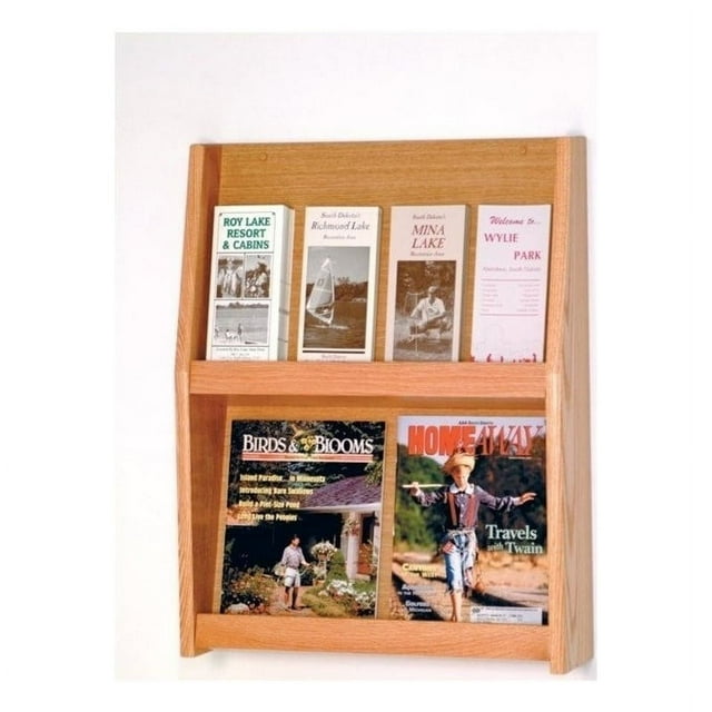 Wooden Mallet 8 Pocket Literature Display in Light Oak