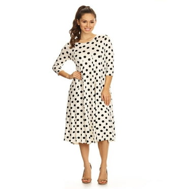 Women's Casual Basic Comfy 3/4 Sleeve Flare A-line Midi long maxi Dress ...