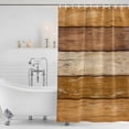 thumbnail image 2 of Polyester Fabric Farmhouse Yellow Brown Shower Curtain, Vintage Wooden Striped Waterproof Bathtub Curtain Bathroom Decor Set with Hooks 72 x 84 Inches, 2 of 6