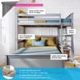 thumbnail image 2 of Max & Lily Solid wood L-Shaped Bunk Bed, Twin over Full with Bookcase for Kids, Grey, 2 of 8