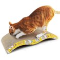 thumbnail image 1 of Rascador de cartón para gatos UBIUO en forma de M, reversible, corrugado y duradero, ideal para sofá cama., 1 of 5