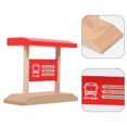 thumbnail image 2 of Train Track Accessories Station Platform Toy Kids Wood Railway Pretend Model Playing Red, 2 of 6
