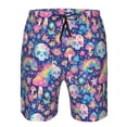 thumbnail image 3 of Fotbe mushroom Skull rainbow color Trajes de Baño Estampados para Hombre, Shorts de Verano de Secado Rápido, Ropa de Playa, Bañadores-3X-Large, 3 of 6