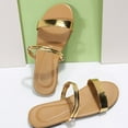 thumbnail image 5 of Summer Saving Clearance! Tuobarr Women's Slide Sandals New Summer Flats Casual Versatile Beach Sandals Women's Open Toe Slippers Gold US Size 8.5, 5 of 5