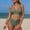 Army Green, variant on Women's High Waisted Modest Bikinis Sets Spiral Cutout Design Swimsuits Retro Two Piece Hollow Bathing Suit