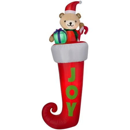 Airblown Hanging Teddy Bear in Stocking