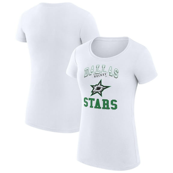 Women's G-III 4Her by Carl Banks White Dallas Stars Super-Slim Fit Lightweight Team Logo Graphic T-Shirt