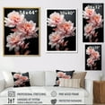 thumbnail image 4 of Designart "Muted Peonies Pink Black wall decor" Floral Floater Framed Wall Art Living Room, 4 of 7