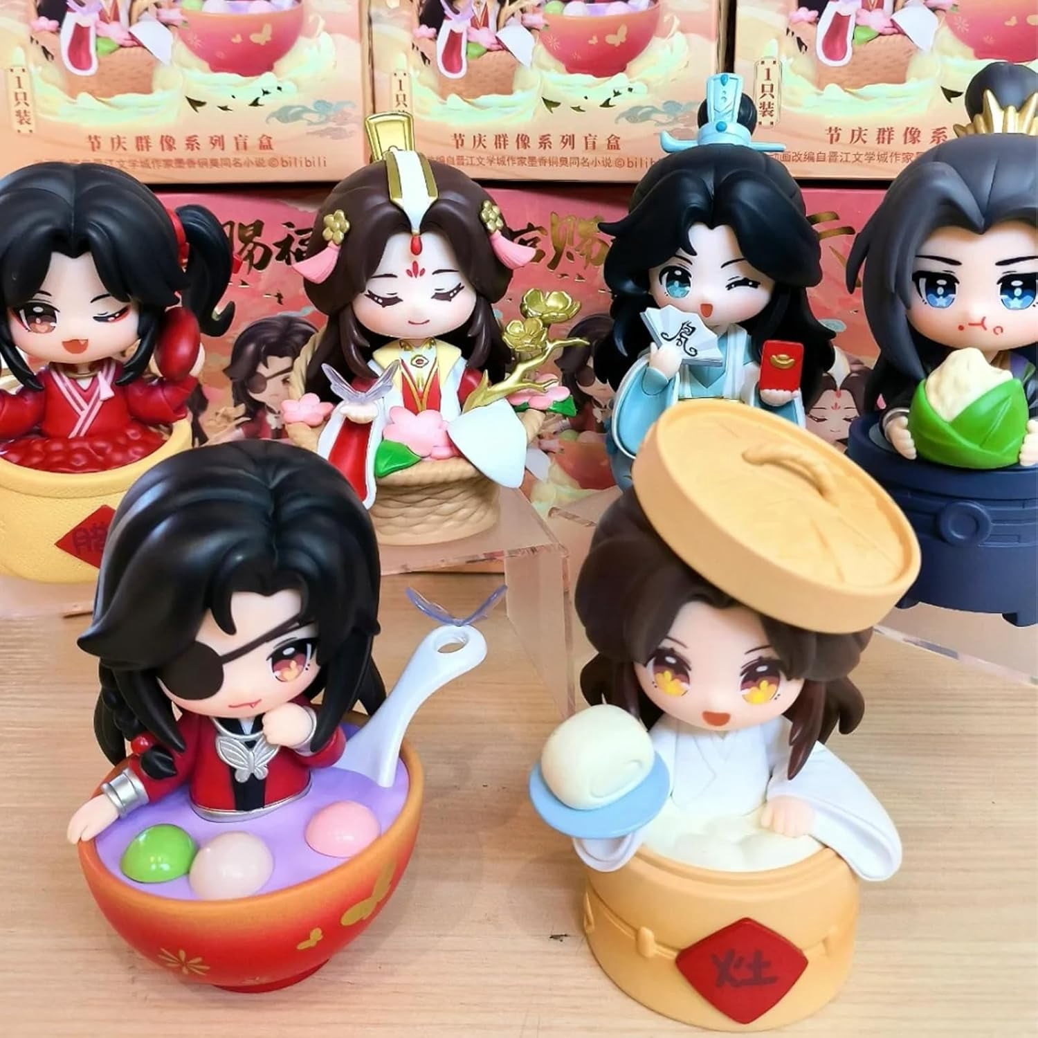 Anime Figure Blind Box, 5 inch Cute Heaven Officials Blessing Hua Cheng Xie Lian Blind Box Figure, Kawaii PVC Figurine
