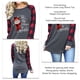 thumbnail image 3 of Women Blouse, Long Sleeve Women Crewneck Top Casual Fit  For Christmas ANGGREK Gris M, 3 of 6