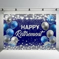thumbnail image 2 of Happy Retirement Backdrop Blue and Sliver Congrats Retire Photography Background Happy Retirement Banner, 2 of 3