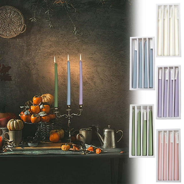 Xihbxyly Velas de Aromaterapia de Tallo Largo, Fragancia Lujosa para Relajarse, Elegante Decoración Del Hogar, Larga Duración, Ideal para Fiestas y Cumpleaños, Juego de 4 Velas