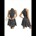 thumbnail image 3 of Vestidos de Verano para Mujer, con Cuello Halter, Sin Mangas, Estilo Bohemio, con Lunares y Volantes, para Playa, 2025 Negro L, 3 of 7