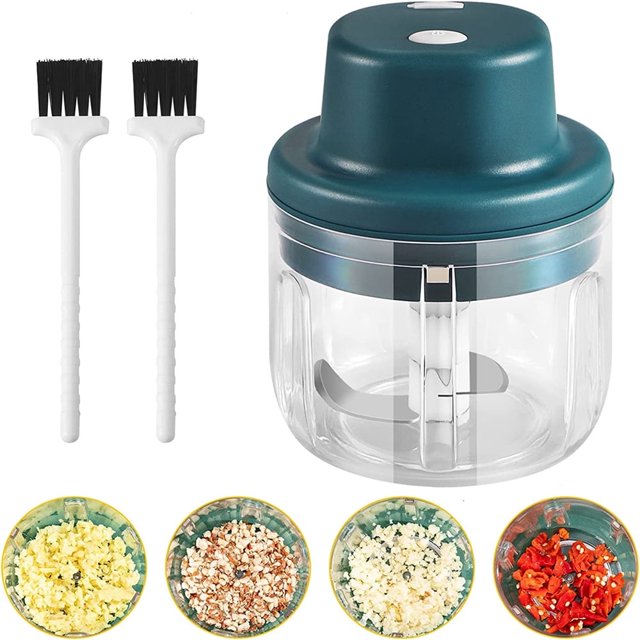 Hachoir à Ail Électrique Portable Sans Fil Mini Robot Culinaire 300ml Petit Hachoir