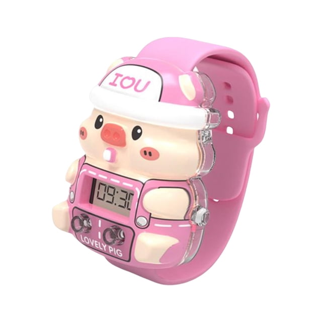 Reloj de dibujos animados Sunnimix Electrónico Juguetes Digital 7 Color Luces