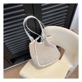 thumbnail image 3 of Granjero Gordo Bolso de mano tejido y bolsas de cosméticos, bolso de mano tejido elegante de playa de verano, bolso de hombro de 10,23 x 4,33 x 12,59 pulgadas (blanco), 3 of 5