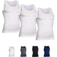 thumbnail image 5 of Mens Slimming Body Shaper Vest Compression Tank Tops Shirts Workout Abs Abdomen Undershirts 3pcs, 5 of 19