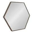thumbnail image 1 of Kate and Laurel Rhodes Modern Hexagon Wall Mirror, 22 x 25, Walnut Brown, Chic Geometric Mirror for Wall, 1 of 9