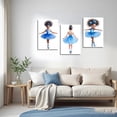 thumbnail image 4 of Hieng 3 Pieces Black Girl Ballet Wall Art Blue Ballerina Canvas Prints African Americans Pictures Ballet Dancer Paintings Afro Girl Poster for Nursery Decor, 4 of 6